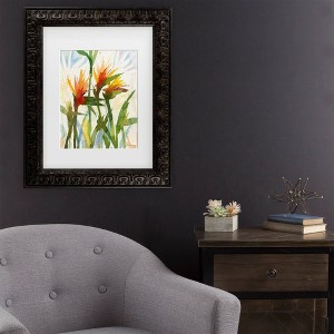 Trademark Fine Art Sheila Golden Birds of Paradise Matted Framed Art - 1 of 4