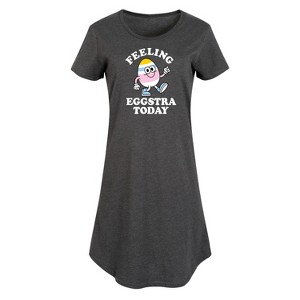Women's - Instant Message - Feelin Eggstra Graphic T-shirt Dress - 1 of 4