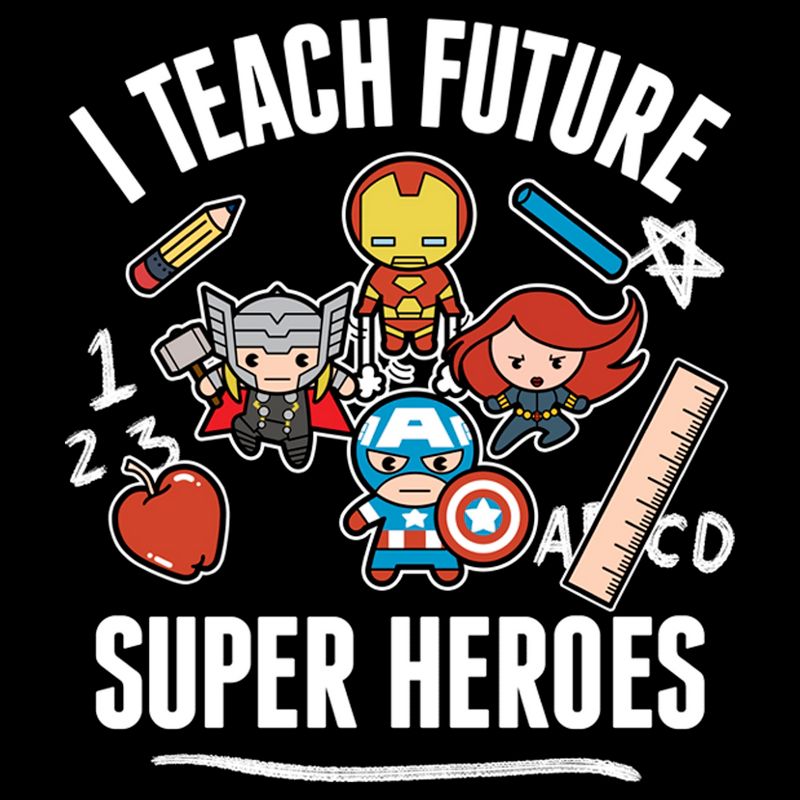 Men's Marvel Avengers Classic I Teach Super Heroes T-Shirt, 2 of 8