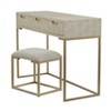 Contemporary Wood Console Table Dressing Table Desk with Mirror and Stool Set - Olivia & May - 2 of 4