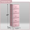 Sorbus Narrow 5 Drawers Nightstand with Steel Frame, Wood Top, Easy Pull Fabric Bins for Home, Bedroom, Office & Dorm - 4 of 4