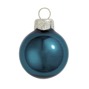 Northlight Pearl Finish Glass Christmas Ball Ornament - 7" (180mm) - Blue Marine - 1 of 4