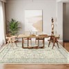 Coolmee Washable Vintage Floral Boho Area Rug for Living Room Non Slip Soft Low Pile Thin Floor Carpet for Bedroom, Dining Room - 4 of 4