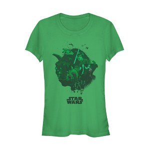 Juniors Womens Star Wars Unifying Yoda Collage T-Shirt - 1 of 3