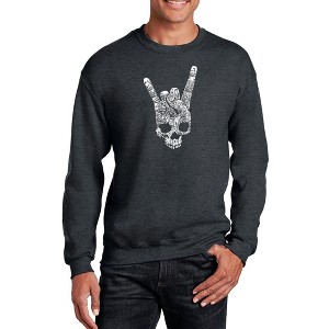 LA Pop Art Men's Word Art Crewneck Sweatshirt - Heavy Metal Genres - 1 of 4