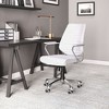 Low Back Office Chair 37.4–40.6"H White – Faux Leather Upholstery & Chromed Steel Frame, Adjustable Swivel Office Chair By Zuo Modern - 2 of 4