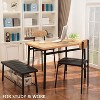 Hooseng 4-Piece Dining Table Set for 4, Kitchen Table with 1 Upholstered Bench & 2 Chairs, Space-Saving Kitchen Table and Chairs Set for Apartment - 4 of 4