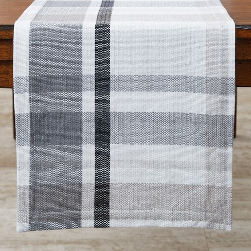 Split P Gray Mason Plaid Table Runner 54''L - image 1 of 4