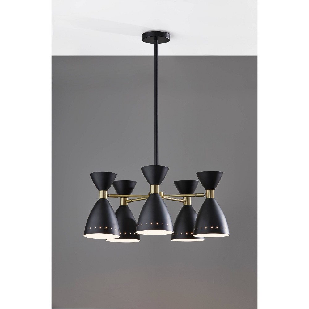 Photos - Chandelier / Lamp Adesso 5-Head Oscar Pendant Black  