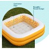Jasonwell 34"x10" Baby & Toddler Pool with Cushioned Floor, Handles & Drain, Inflatable Bathtub & Ball Pit, Orange, Ages 1-3 - 3 of 4