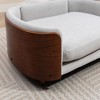 SEVOBAL Pet Beds Scandinavian Style Elevated Dog Bed Sofa with Solid Wood Legs and Walnut Back, Velvet Cushion, Gray, 39.4"*27.6"*9.8" - 2 of 4