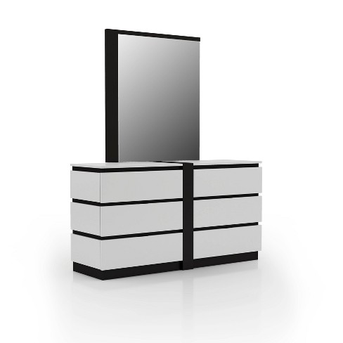 White dresser with store mirror target