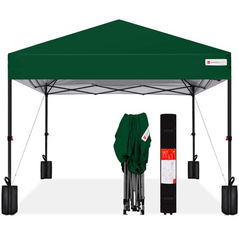 Best Choice Products 10x10ft Easy Setup Pop Up Canopy W 1 button Setup Wheeled Case 4 Weight Bags Forest Green Target