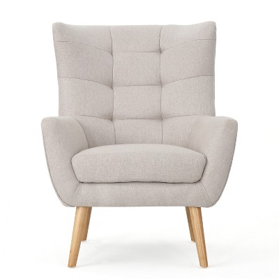 GDFStudio Evie Mid-Century Modern Fabric Tufted Club Chair with Splayed Legs