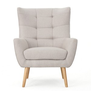 GDFStudio Evie Mid-Century Modern Fabric Tufted Club Chair with Splayed Legs - 1 of 4