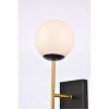Elegant Lighting Neri 1 light black and brass and white glass wall sconce - 4 of 4