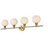 Elegant Lighting Collier 4 Light Satin Gold and Frosted White Glass Wall Sconce - 3 of 4