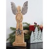 AuldHome Design Wooden Angel Christmas Statue; Farmhouse Holiday Decor Handmade Wood and Metal Figurine - 2 of 4