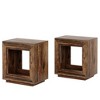 MAYEERTY Wood End Table, Square Side Table Nightstands with Storage - 4 of 4