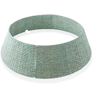 Casafield Water Hyacinth Christmas Tree Collar, Woven Tree Base Cover with Cord Cut Out - 1 of 4