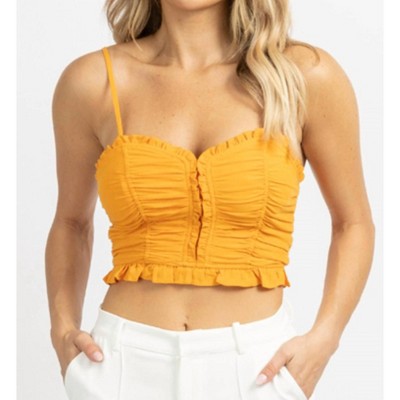 Women's SUNSET RUCHED CROP TOP - MNI Los Angeles