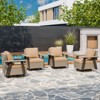 EAGLE PEAK Classic 4-Piece Patio Chair Set, 360° Swivel Rocking Chairs with Thick Cushions, All-Weather Wicker Outdoor Lounge Gliders - 2 of 4