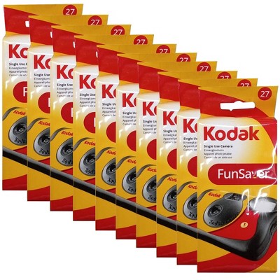 Kodak 35mm One-Time-Use Disposable Camera (ISO 800) with Flash - 27 Exposure - 10 Units