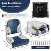 Costway 2-Piece Folding Boat Seat Set with Sponge Padding & Aluminum Hinges Low Back Blue - 3 of 4