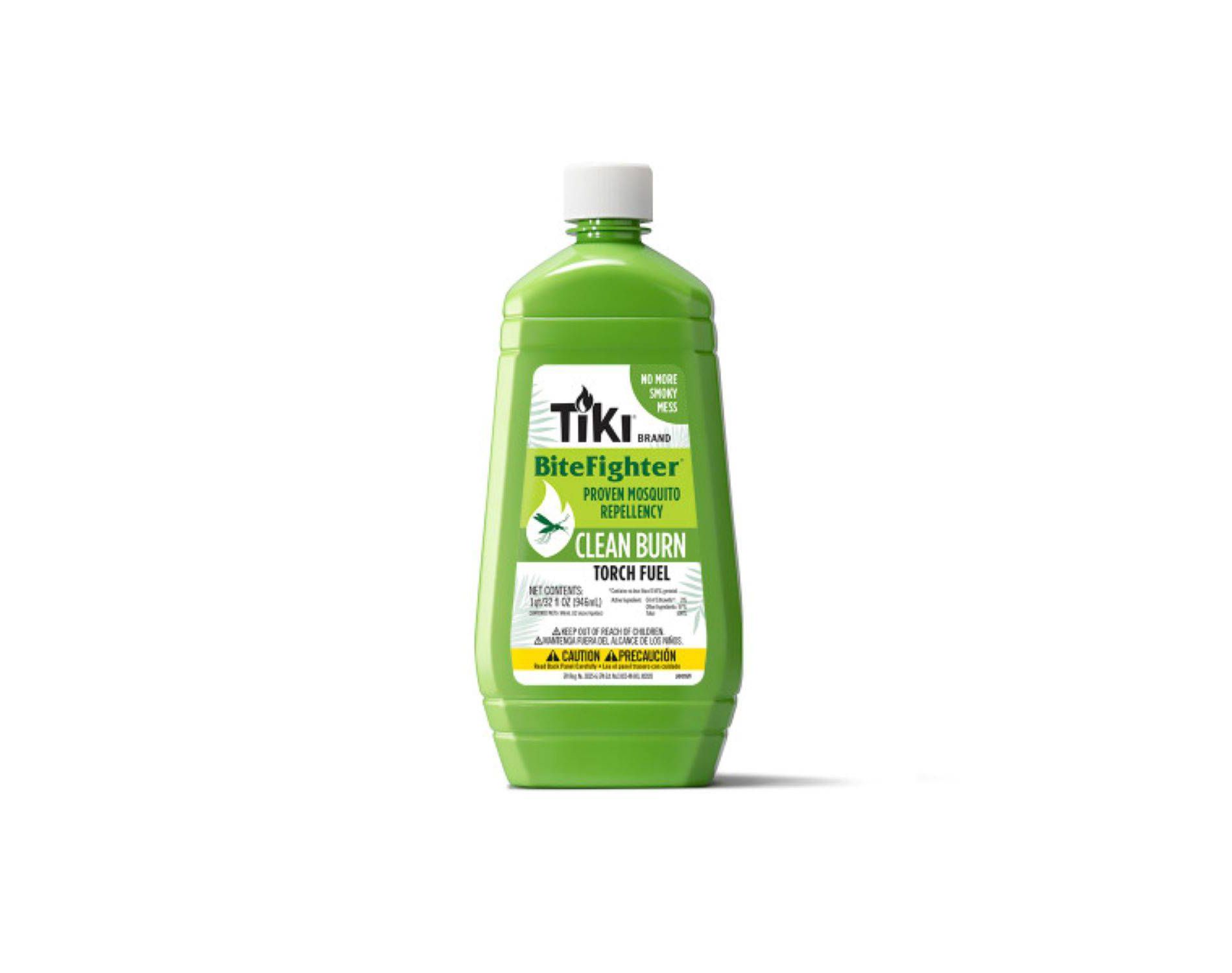 TIKI 32oz Clean Burn BiteFighter Torch Fuel: Plant-Based, Less Soot, Outdoor Use, Tabletop Compatible