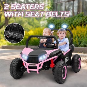 Acekool 24V 2-Seater Kids Ride-On UTV with Remote Control, Spring Suspension, Bluetooth Music, LED Lights & Treaded Tires, Electric Truck(Black) - 1 of 4