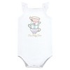 Hudson Baby Infant Girl Cotton Sleeveless Bodysuits, Tea Party - 3 of 4