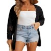 Coolmee Womens Plus Size Crochet Cardigan Boho Long Sleeve Oversized Open Front Knitted Sweater - 4 of 4