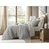 Harbor House 3Pcs Solid Color Lightweight Quilt Set, Garment Wash Box Stiching Cooling Quilt with Matching Pillow Shams - 3 of 4