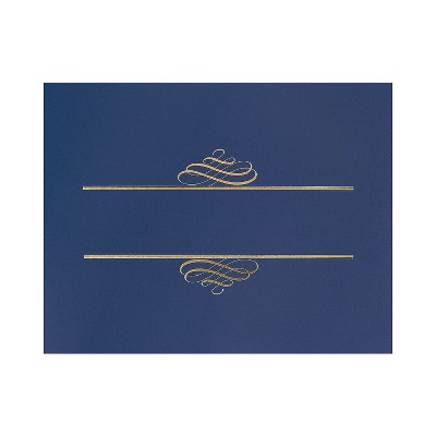 Great Papers Embossed Foil Certificate Holders 8.5" x 11" Navy 5/Pack (903119)