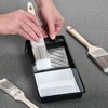 Impresa 12 Pack 4 Inch Paint Tray Pans with Liners for Rollers, Disposable, Ripped Deep, Small Plastic Paint Trays for Painting Walls (Black) - 3 of 4