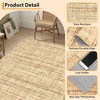 coucheta Machine Washable Area Rug, Modern Abstract Stain Resistant Low-Pile Faux Linen Design Carpet with Non Slip Backing, for Living Room, Bedroom - 2 of 4