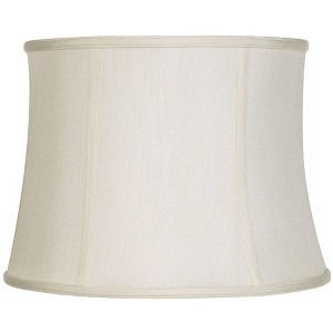 Imperial Shade Creme Classic Medium Drum Lamp Shade 14" Top x 16" Bottom x 12" High (Spider) Replacement with Harp and Finial - 1 of 4