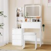 COZONY 36'' Vanity Desk with Mirror & Lights - Modern Makeup Table , 4 Drawers, Stool & Hair Dryer Holder - 2 of 4