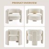 Modern Accent Chair with Velvet Fabric, Barrel Armchair with Comfy Upholstered, Sofa Chair with Armrest, for Living Room Bedroom Apartment Office - 4 of 4
