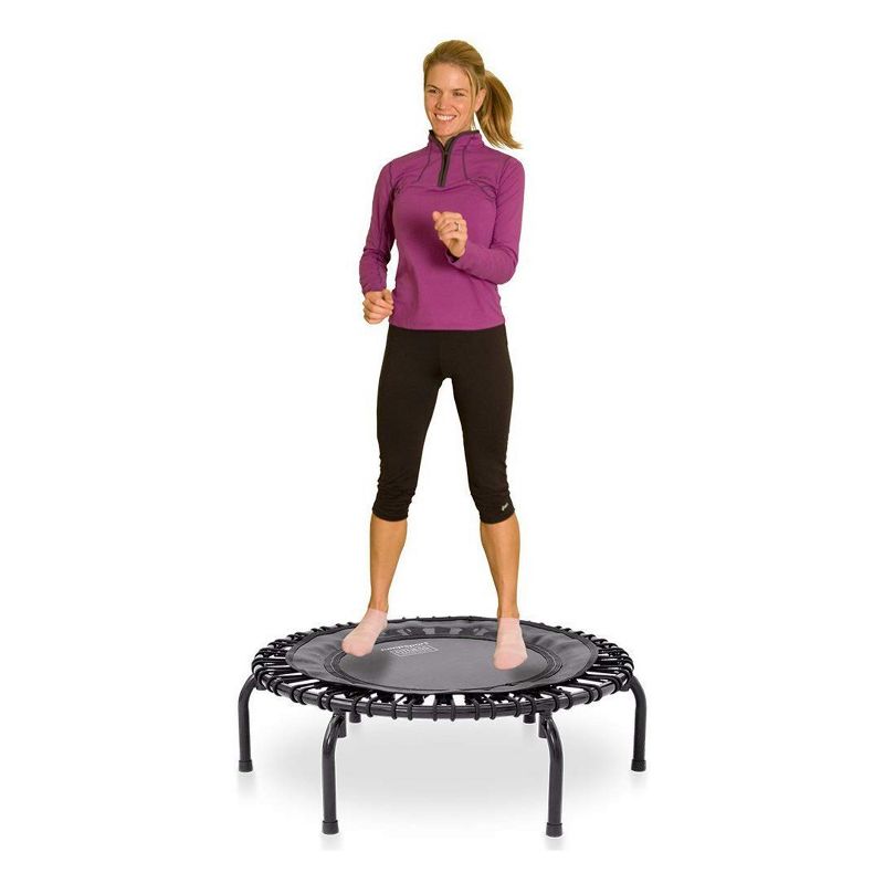JumpSport 350 Indoor Portable Lightweight Safe Stable Heavy Duty 39-Inch Fitness Trampoline with Handle Bar Accessory, and Workout DVD, Black, 5 of 7