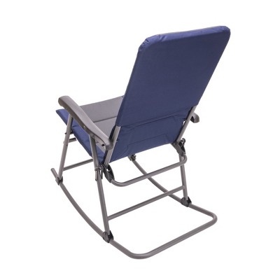 Navy and Charcoal Foldable Polyester Rocking Camping Chair
