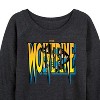 Women's - Marvel - Wolverine Logo Lightweight French Terry Wide Neck Long Sleeve Shirt - 2 of 4