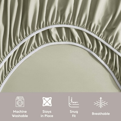 Sage Olive Green King Microfiber 7-Piece Deep Pocket Sheet Set