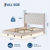 Floating Bed Frame, Queen Bed Frame, Velvet Upholstered Platform Bed with Storage Headboard, RGB LED Light, Wood Slats, Noise Free, Easy Assembly - 2 of 4