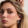 EVRY JEWELS WATERPROOF Gold or Silver Plated Stainless Steel Rounded Square Hoop Earrings - 2 of 3