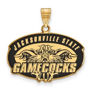 Black Bow Jewelry 14k Yellow Gold Plated Sterling Silver Jacksonville State Gamecocks NCAA Large Pendant - 1 of 3