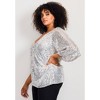 Avenue Faux Wrap Sequin Top - 4 of 4