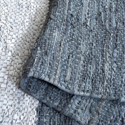 Handmade Light Grey and Dark Grey Cowhide Area Rug