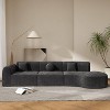 Christopher Knight Home Lyla 140" Modern Fully Compressed Sponge 5 Seater Curved Sectional Sofa Dark Gray - 2 of 4