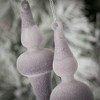 6.5"H Sullivans Christmas Gray Velvet Finial Ornaments Set of 2  Gray - 2 of 2